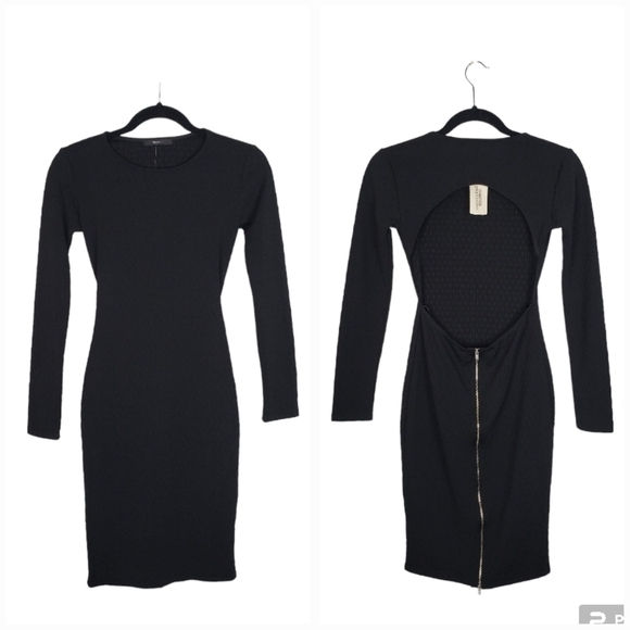 Forever 21 Dresses & Skirts - FOREVER 21 Long sleeve backless cutout mini dress black NWT lbd